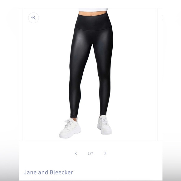 Jane & Bleecker XL Faux Leather Highrise Black Leggings - Picture 1 of 6